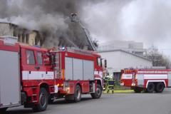 Požár vojenské jídelny v Brně