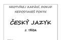 Pilotní zadání testu z češtiny pro celoplošné testování žáků 5. tříd - 1