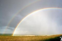 Duha nad jihomoravskými vinohrady