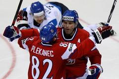 Česko - Finsko: Jaromír Jágr, Tomáš Plekanec (radost)
