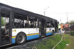 Požár městského autobusu v Ostravě - Hošťálkovicích