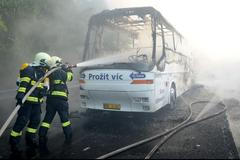 Požár autobus ČM