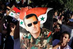 Sýrie - provládní demonstranté