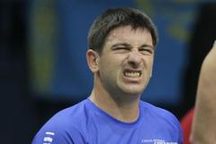 Jan Hájek při daviscupovém zápase s Kazachstánem