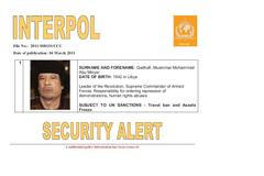 Interpol vydal varování před Kaddáfím