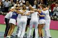 Fed Cup: Rusko - Česko (radost českého týmu)