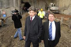 primátor Roman Onderka a Milan Venclík u Kralovopolského tunelu