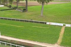 Spálená tráva na pardubickém závodišti