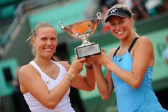 Lucie Hradecká a Andrea Hlaváčková, české tenistky a vítězky French Open 2011