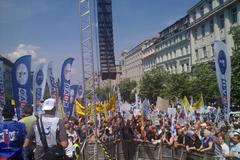 Demonstrace odborů v Praze