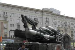 Příprava na vojenskou přehlídku 9. května v Moskvě