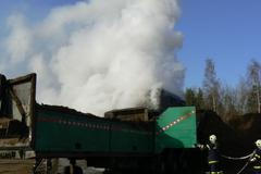 Požár drtiče na biomasu