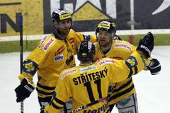 Slavia - Litvínov (Stříteský, Ručinský, ?, radost)