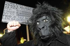 maska slovensko gorila demosntrace