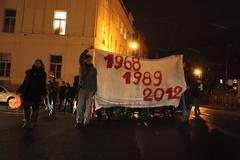 Protest studentů proti plánovaným reformám na VŠ