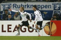 Schalke - Plzeň (František Rajtoral, radost)