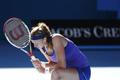 Česká tenistka Petra Kvitová je smutná během Australian Open 2011