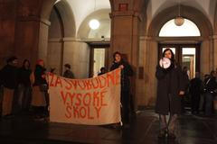 protest studentů proti plánovaným reformám na VŠ