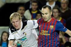 FC Barcelona - Viktoria Plzeň (Andrés Iniesta, František Rajtoral)