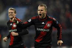 Liga mistrů: Leverkusen - Barcelona (Michal Kadlec - radost)