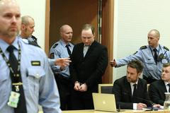 Anders Behring Breivik u soudu v norském Oslo