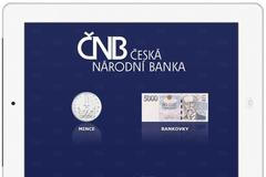 Úvodní obrazovka aplikace České peníze