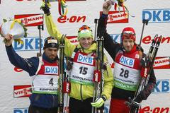 MS v biatlonu: Simon Fourcade, Jakov Fak, Jaroslav Soukup