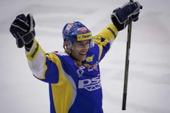 Zlín - Třinec: oslava gólu (Holík)