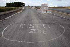 Stavba dálnice u Hulína