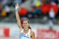 Jiřina Ptáčníková při tyčkařském finále na ME v Helsinkách