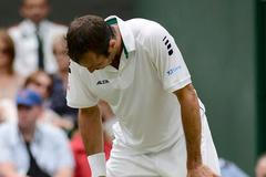 Radek Štěpánek během utkání Wimbledonu 2012