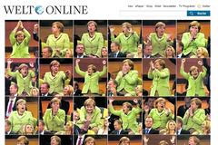 Merkelová na fotbale