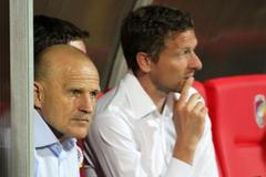 Jaroslav Hřebík a Martin Hašek při utkání se Sigmou