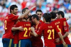 Fotbalisté Španělska se radují z výhry