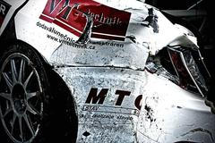 Havarované auto při PdTech Mikuláš Rally Slušovice