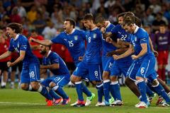 během čtvrtfinálového utkání mezi Anglií a Itálií ne Euru 2012