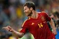 Xabi Alonso slaví svůj gól během čtvrtfinálového utkání Španělska s Francií na Euru 2012