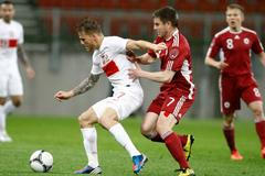 Přátelský fotbalový duel před EURO 2012 Polsko - Lotyšsko