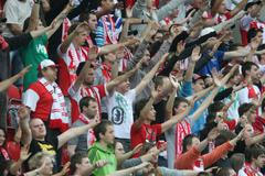 Fanoušci Slavie v utkání Slavia - Hradec