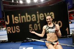 Jelena Isinbajevová při svém světovém rekordu v hale