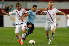 Kokorin v přátelském zápase s Uruguayí