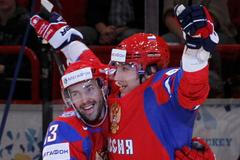 Ovečkin v zápase Rusko - Norsko