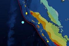 Epicentrum zemětřesení u Indonésie (11. dubna 2012)