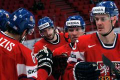 Radost českých hokejistů v zápase Česko - Německo