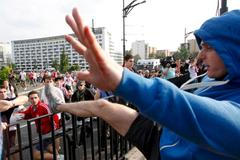 Bitka fanoušků Legie Varšava s příznivci Ruska