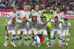 Česká fotbalová reprezentace v utkání Ruska s Českou republikou na Euru 2012