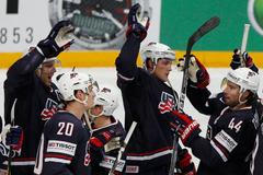 Americká radost po utkání USA - Finsko