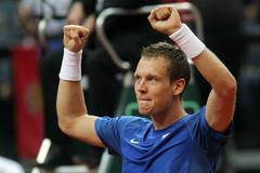 Davis Cup: Česko - Srbsko (Berdych, radost)