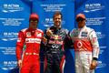 Fernando Alonso (Ferrari), Sebastian Vettel (Red Bull), Lewis Hamilton (McLaren)