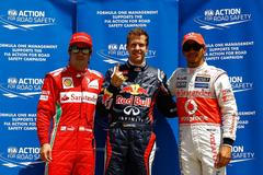 Fernando Alonso (Ferrari), Sebastian Vettel (Red Bull), Lewis Hamilton (McLaren)